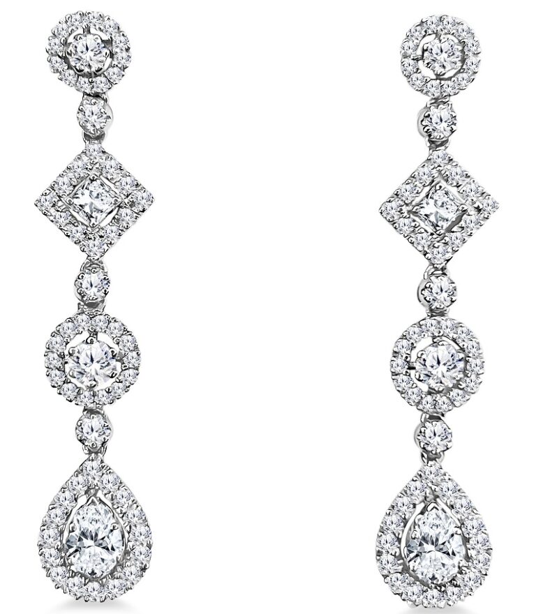 Estate Diamond Dangle Earrings 2.50 carat