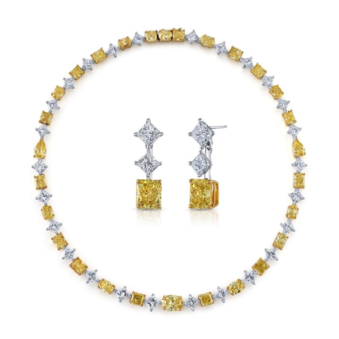 Fancy Intense yellow Diamond Necklace Villarreal Fine Jewelers