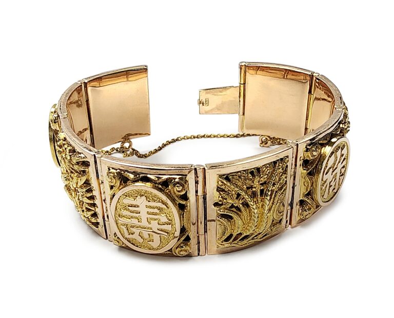 Estate Decorative Asian Design Bracelet-Villarreal Jewelers-Austin TX