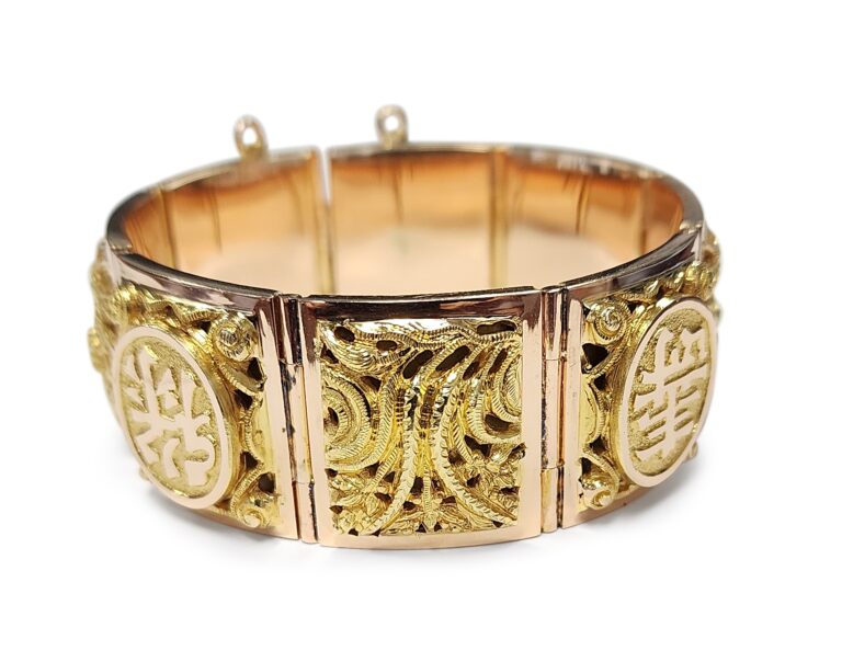 Estate Decorative Asian Design Bracelet-Villarreal Jewelers-Austin TX