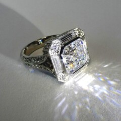 Custom Asscher Diamond Ring - Villarreal Fine Jewelers